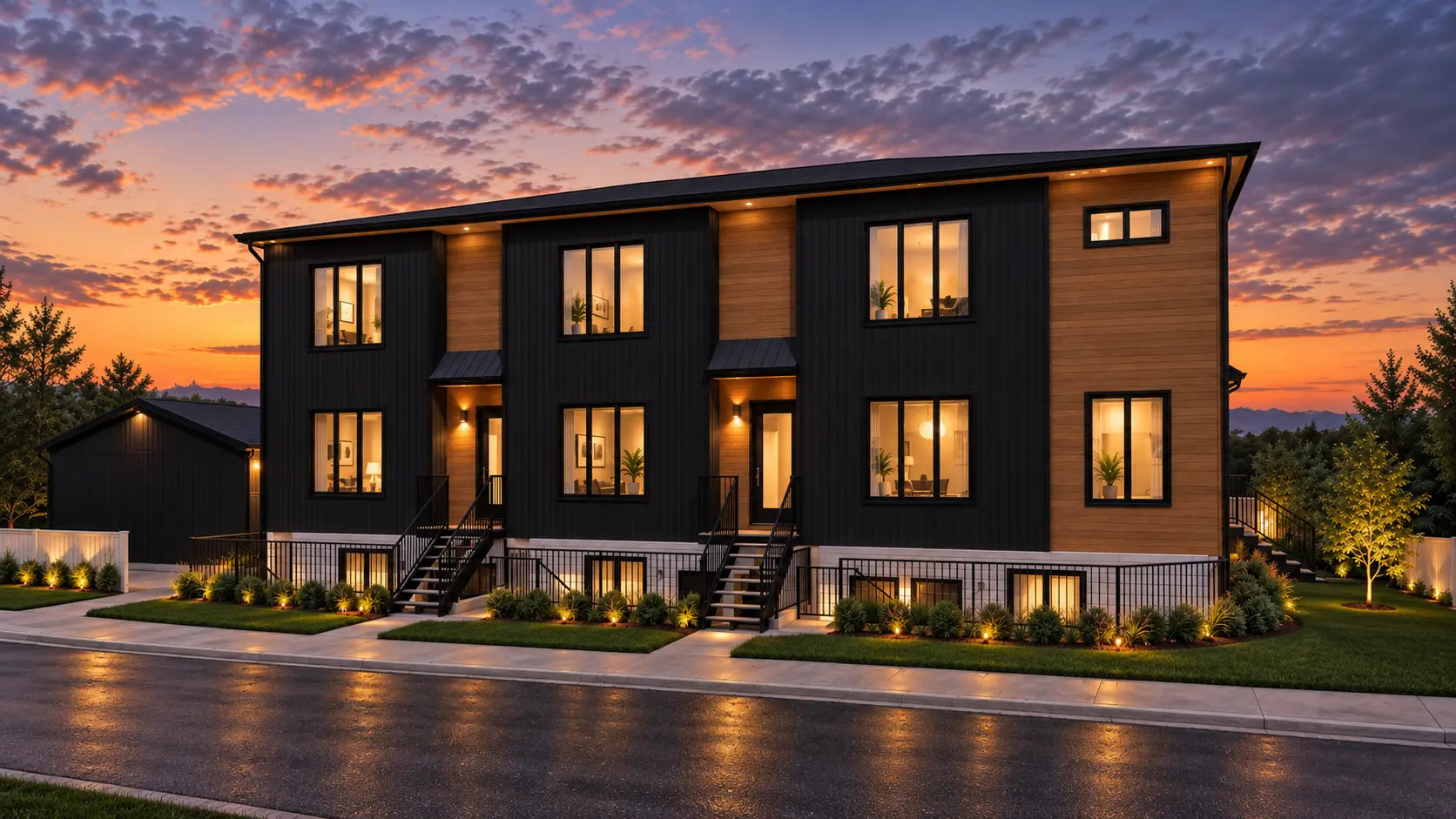 Architectural rendering of Optima multi-family development at 4504 49 St SW