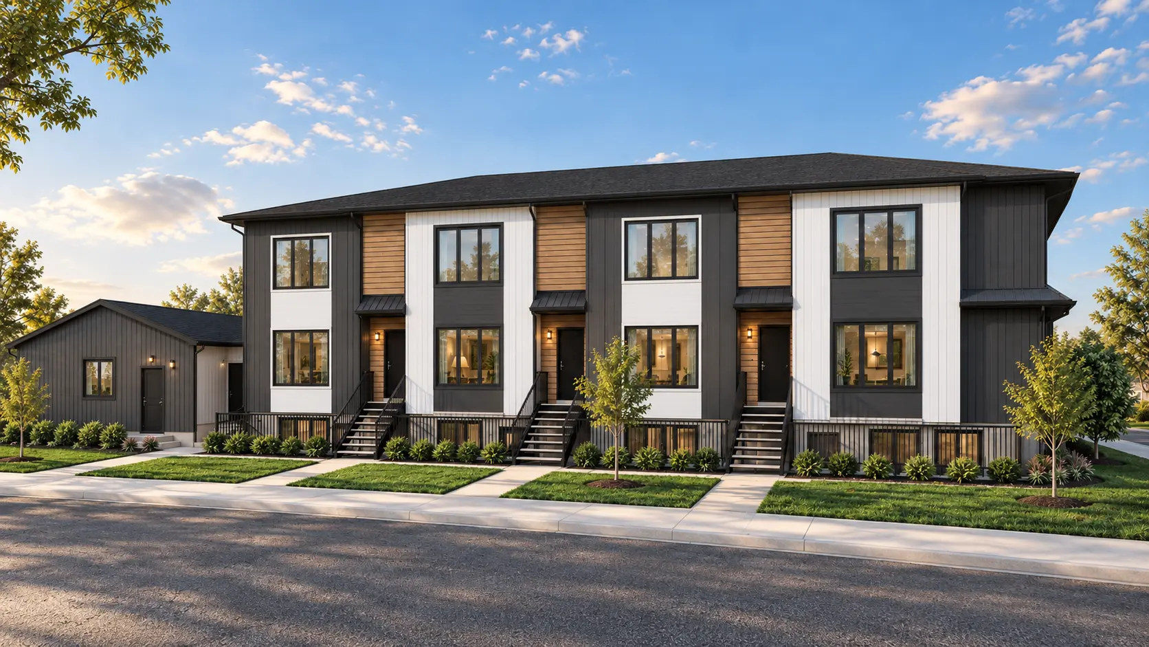 Architectural rendering of Optima multi-family development at 6403 33 Ave NW
