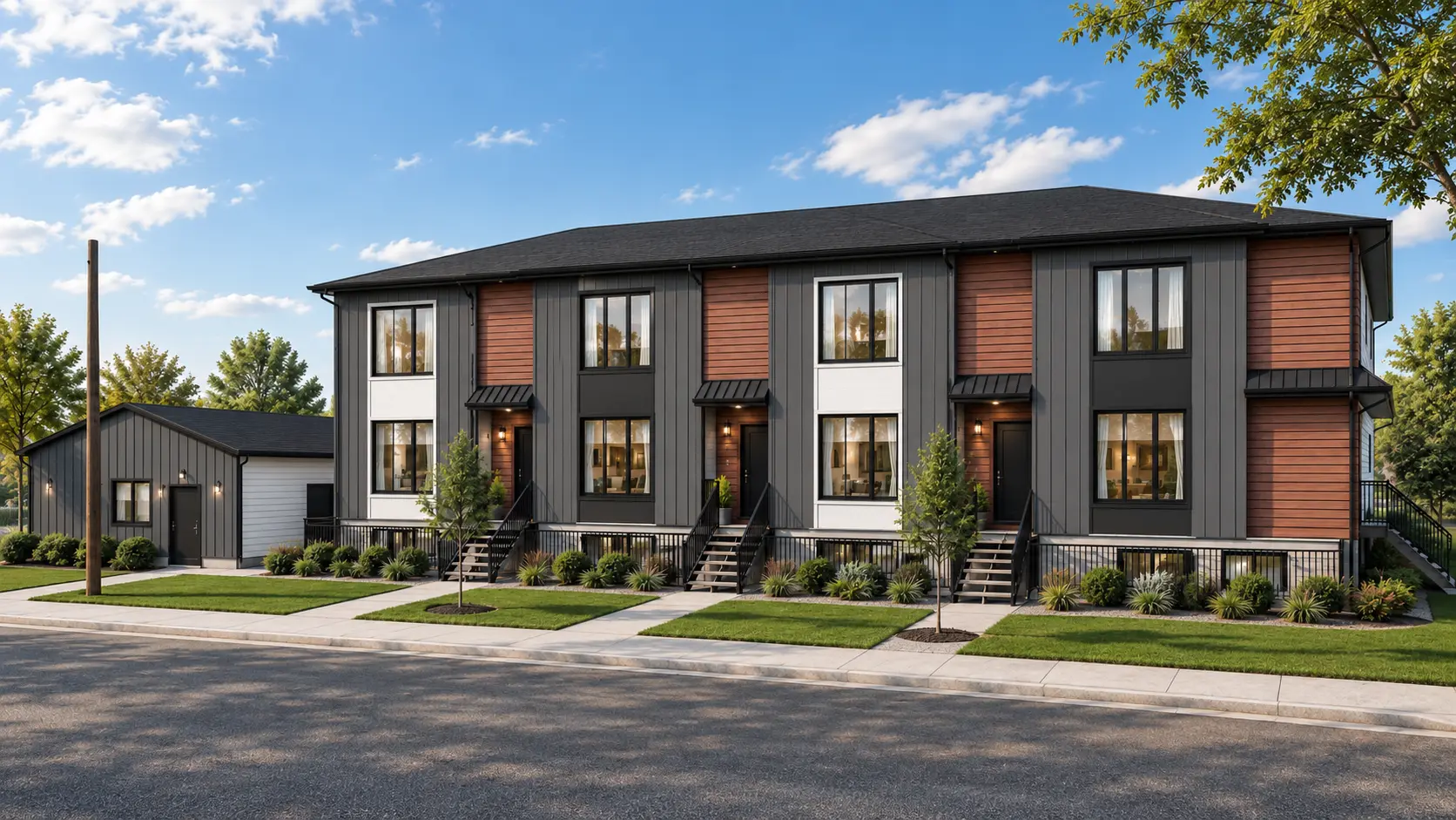 Architectural rendering of Optima multi-family development at 6403 34 Ave NW